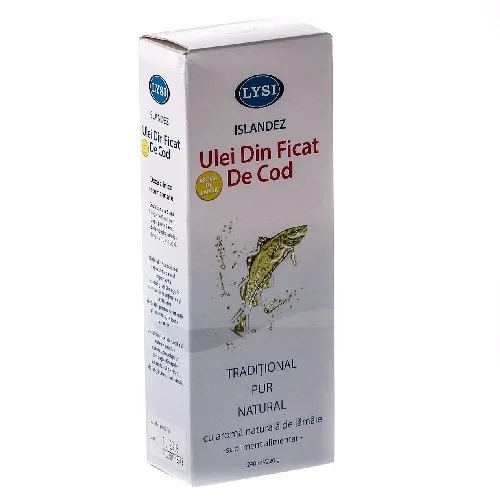 Ulei din Ficat de Cod cu Aroma de Lamaie 240ml Lysi